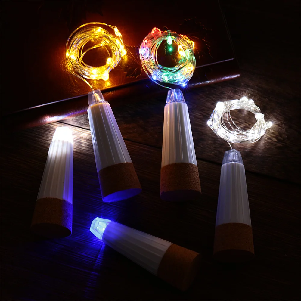 2m 20 LED 코르크 병 요정 빛 USB 충전식 침실 홈 파티 웨딩 크리스마스 실내 장식 문자열 램프