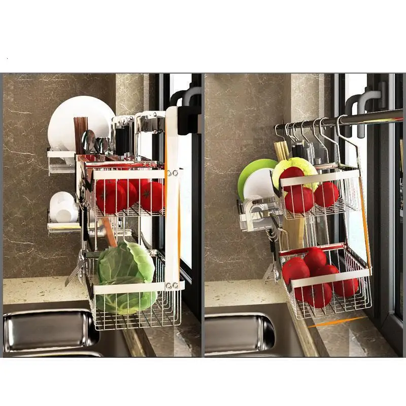 Cosinha Egouttoir Vaisselle Nevera De Organizer из нержавеющей стали Cozinha Cocina Organizador кухонный стеллаж для хранения
