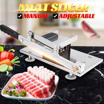 

Stainless Steel Meat Slicing Machine Household Thickness Adjustable Meat Vegetables Slicer Chicken Fish Cutting Machine
