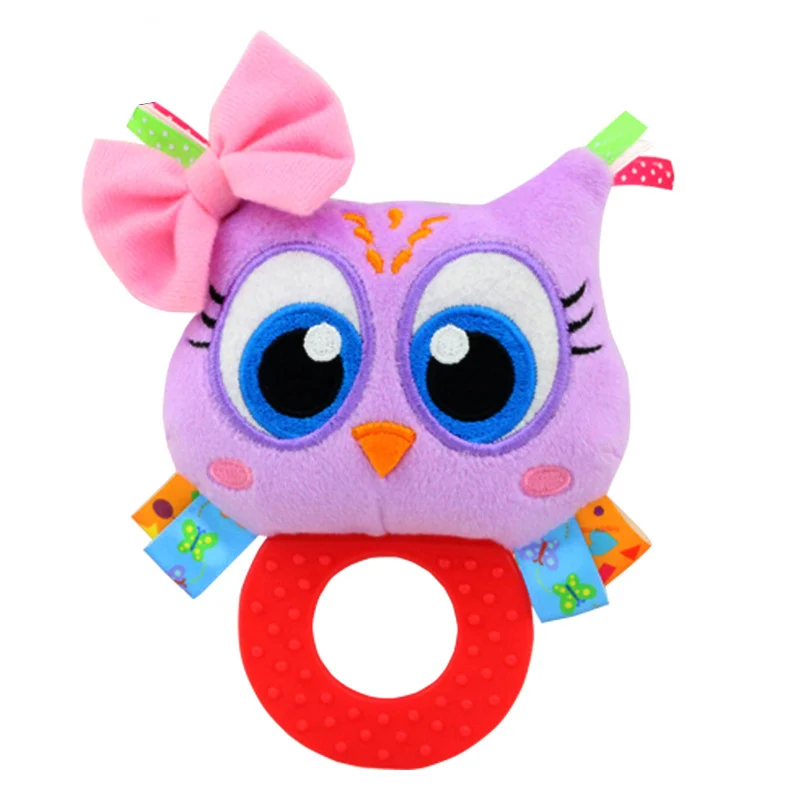Baby Infant Plush Rattle Stuffed Toy Hand Grasp Teethers Cute Animal Handbell Ring Newborns Early Development Boys Girls Gift