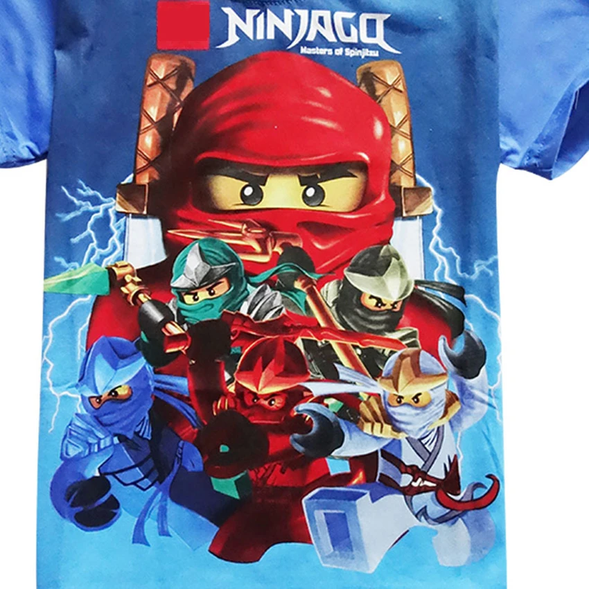 Ninjago/костюм для мальчиков для косплея; футболка; Детские костюмы на Хэллоуин; Детские костюмы; костюм ниндзя; одежда супергероя; топ с короткими рукавами
