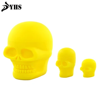 

500ml + 15ml + 3ml Yellow Skull Shape Silicone Box Storage Container with Cover Good-sealing Colorful Domestic Outdoor Use