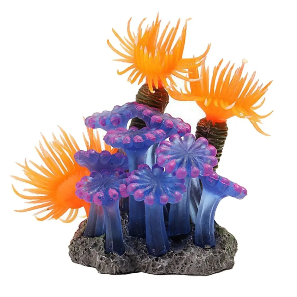 Soft coral simulation resin sea urchin marine bio-resin silicone fish tank artificial fake plant animal ornament aquarium 30O9 (2)