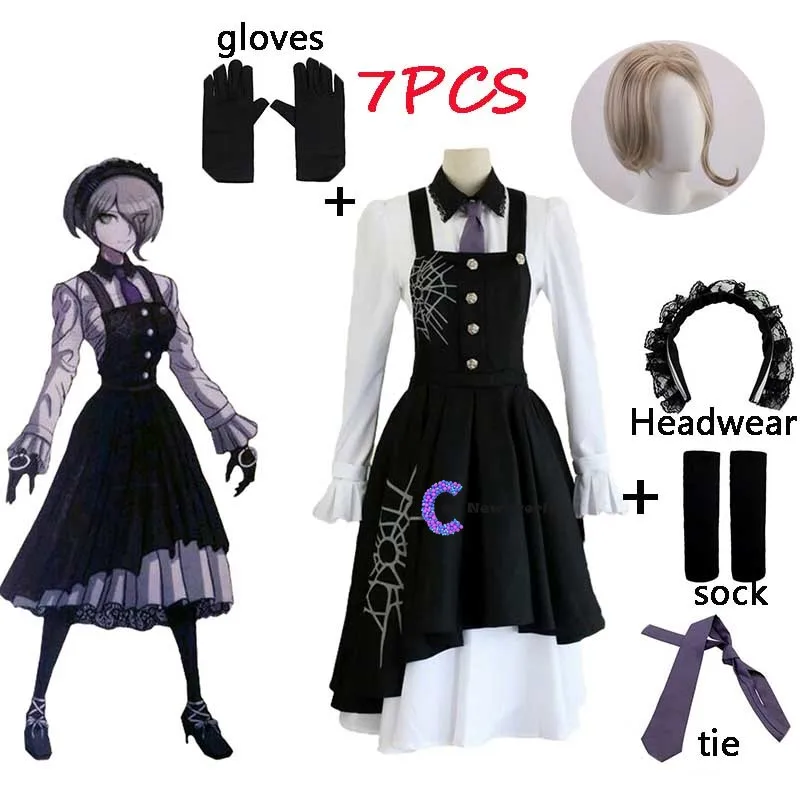 7 шт. Новый Косплей Костюм Danganronpa V3 Tojo Kirumi японская игра аниме Униформа костюм