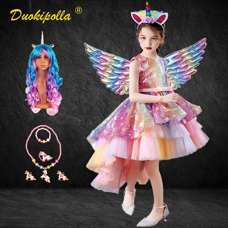 12Years Children Rainbow Unicorn Dress 