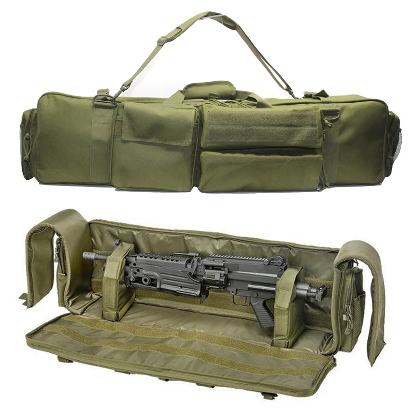 Tactical 98cm Double Rifle Bag Airsoft Gun Case Backpack M249 Ar 15
