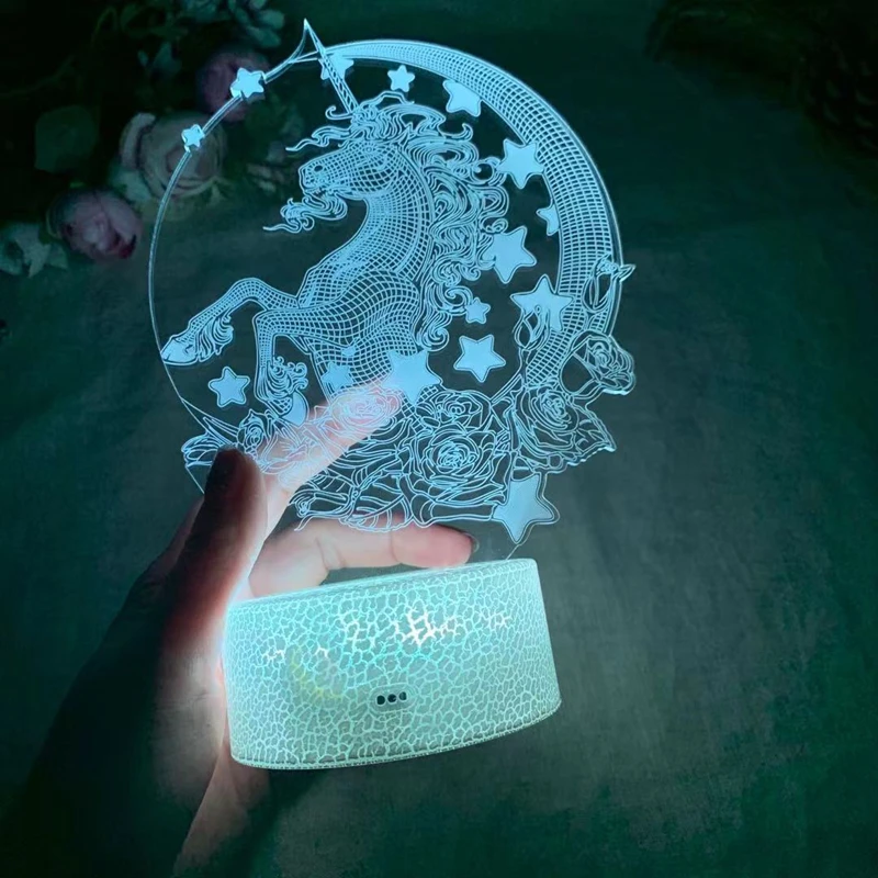LED 유니콘 모양의 야간 조명, 원격 또는 터치 제어 테이블 책상 램프, 크리스마스 홈 장식, 어린이 및 용 사랑스러운 선물