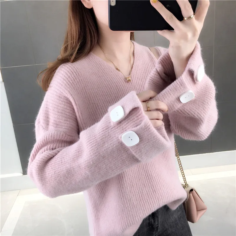 

11860 Actual photo of the new style knitted sweater in autumn of 2019 Korean version tx44