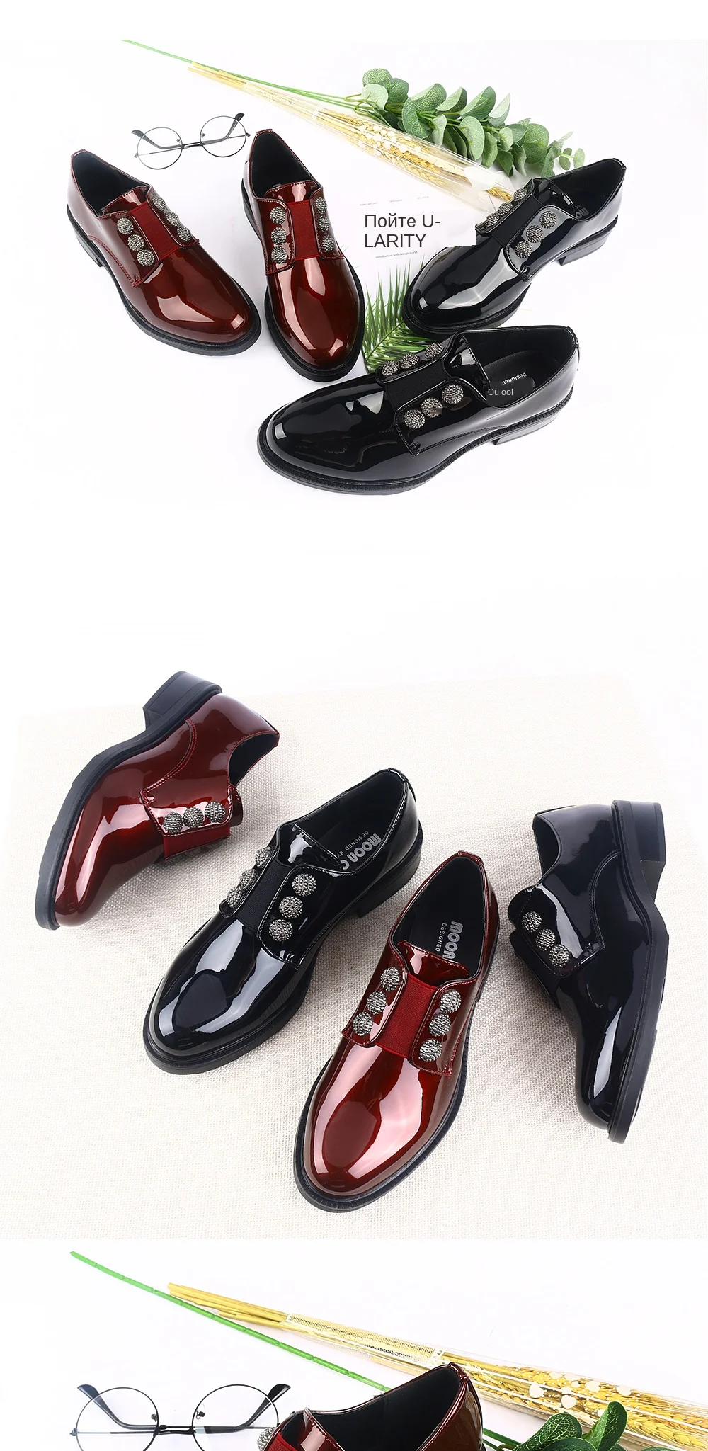 新款铆钉单鞋红色_06