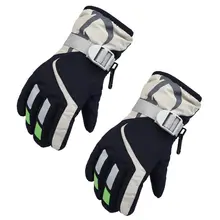 Детские Водонепроницаемые зимние лыжные перчатки для мальчиков и девочек; теплые уличные перчатки для верховой езды; ветрозащитные Нескользящие варежки с пряжкой