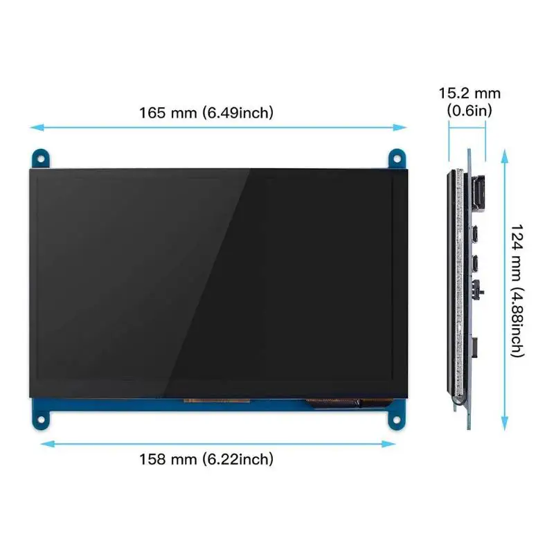 Прочный HDMI Дисплей нежная текстура для Raspberry Pi 4B/3B+ 1024X600 HDMI монитор 7 дюймов ЖК-дисплей Дисплей Сенсорный экран