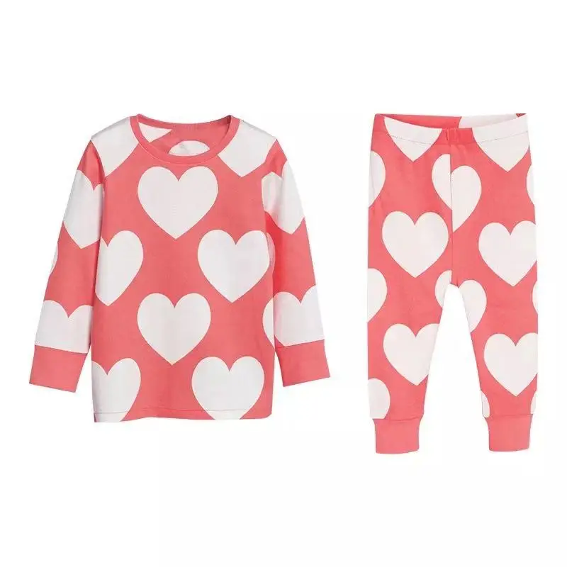 Girls Pajamas Set Cartoon Toddler nightclothes Set girls fall outfits baby girl Clothing Pajamas set kids sleepwear - Color: Red
