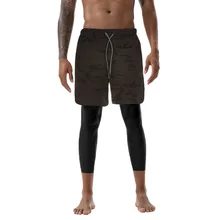 MoneRffi мужские 2 в 1 штаны для бега со встроенными карманами, на бедрах, с потайными карманами на молнии, спортивные брюки для фитнеса, Мужские штаны на шнурке