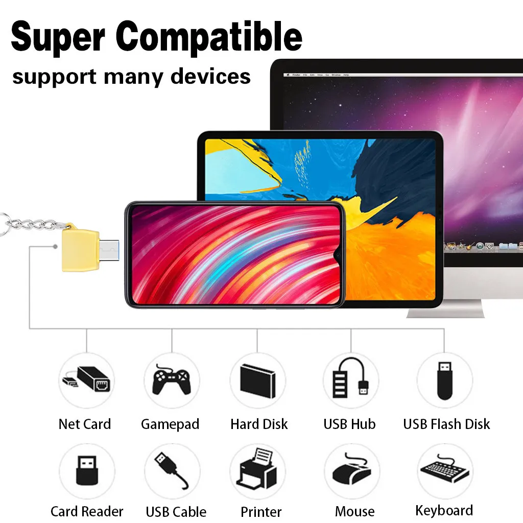 Type-C к Micro USB3.0 данных Мини Портативный зарядный адаптер конвертер адаптер для samsung HUAWEI xiaomi#3