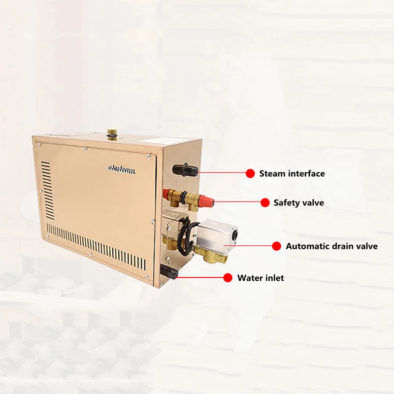 12/15/18KW Automatic Stainless Steel Steam Generator Descaling Sauna Room Steam Bath Machine For Spa Room Digital Controller 5