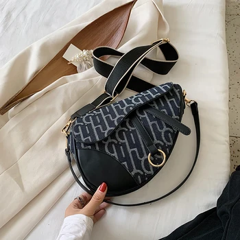 

Shoulder bags for women 2020 new trend crossbody luxury designer saddle mahjong fuzzy black ladies canvas pu leather chest bag