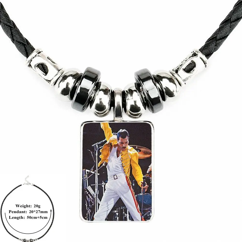 EJ Glaze Coque queen Фредди Меркьюри черная кожаная подвеска-бусы ювелирные изделия с бриллиантами кулон кристалл для женщин подарок для девочек - Окраска металла: as picture
