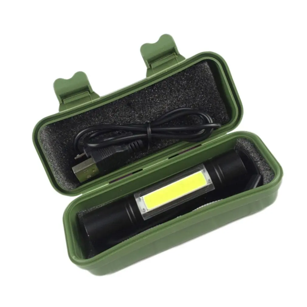 Portable USB Rechargeable LED Flashlight Torch Inspection Lamp Fixed Focus Aluminum Alloy Flashlight