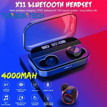 

Tongdaytech X11 TWS Bluetooth 5.0 Earphone IPX7 Waterproof LCD Display 9D Wireless Touch Earphones With 4000Mah Charging Box