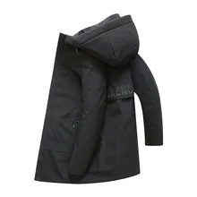 Зимние Для Мужчин's 90% куртка на гусином пуху, мужская мода, Бизнес Пуховики на гусином пуху Для мужчин дутая куртка с капюшоном длинное пуховое пальто-парка JK-853