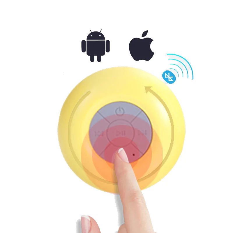 

Waterproof Wireless Bluetooth Speaker Bathroom Mini Fashionable Musical Instruments With Suction Cup Built-in Microphone