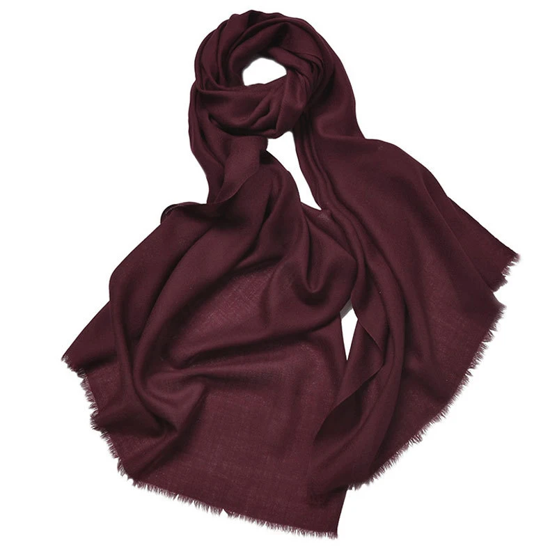 Шерсть зимний шарф для женщин роскошный дизайнерский шарф для женщин роскошный шали и палантины роскошный бренд пашмины Шарфы - Цвет: Dark winered
