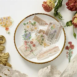 30pcs/pack Retro Flower Series Stickers DIY Hand Account Scrapbooking Basic Decorative Materials Kawaii Stationery Sticker