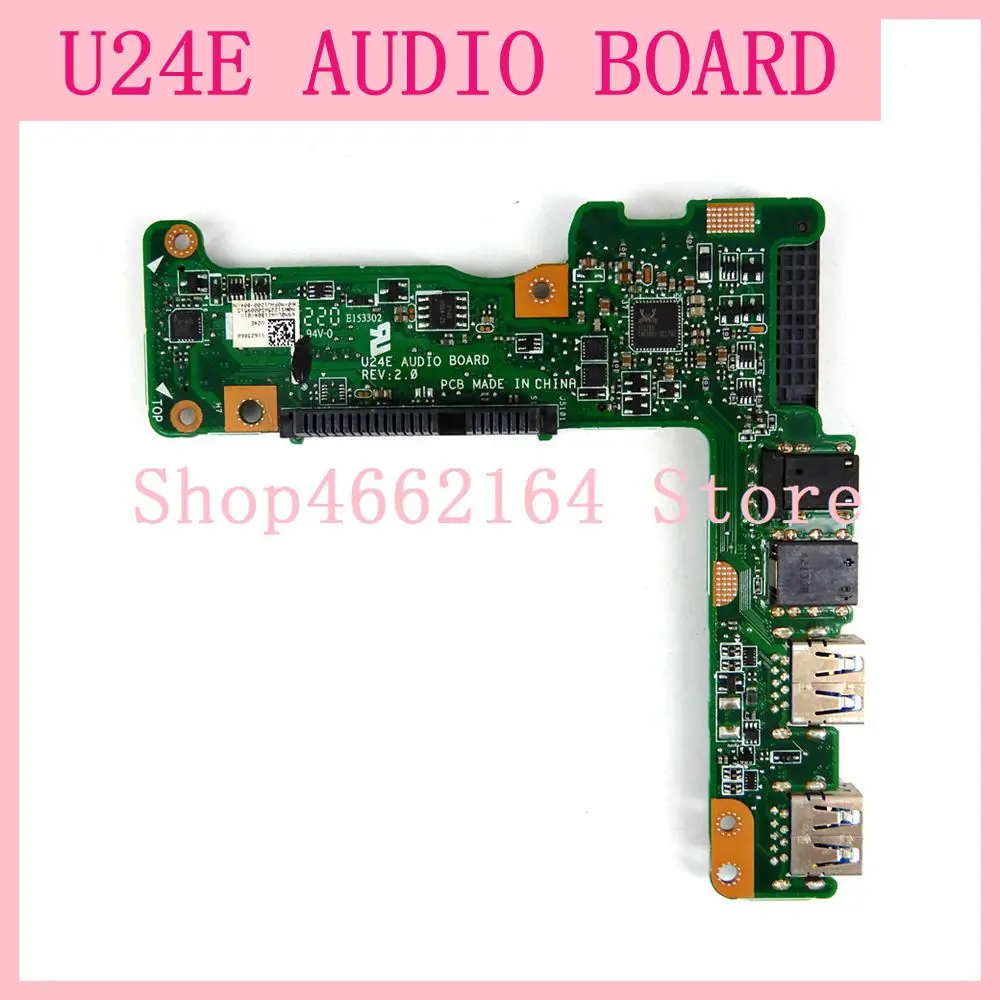 

U24E AUDIO BOARD For ASUS U24E U24A HDD Hard disk adapter board Sound card USB SD Hard disk interface REV 2.0 Audio Board