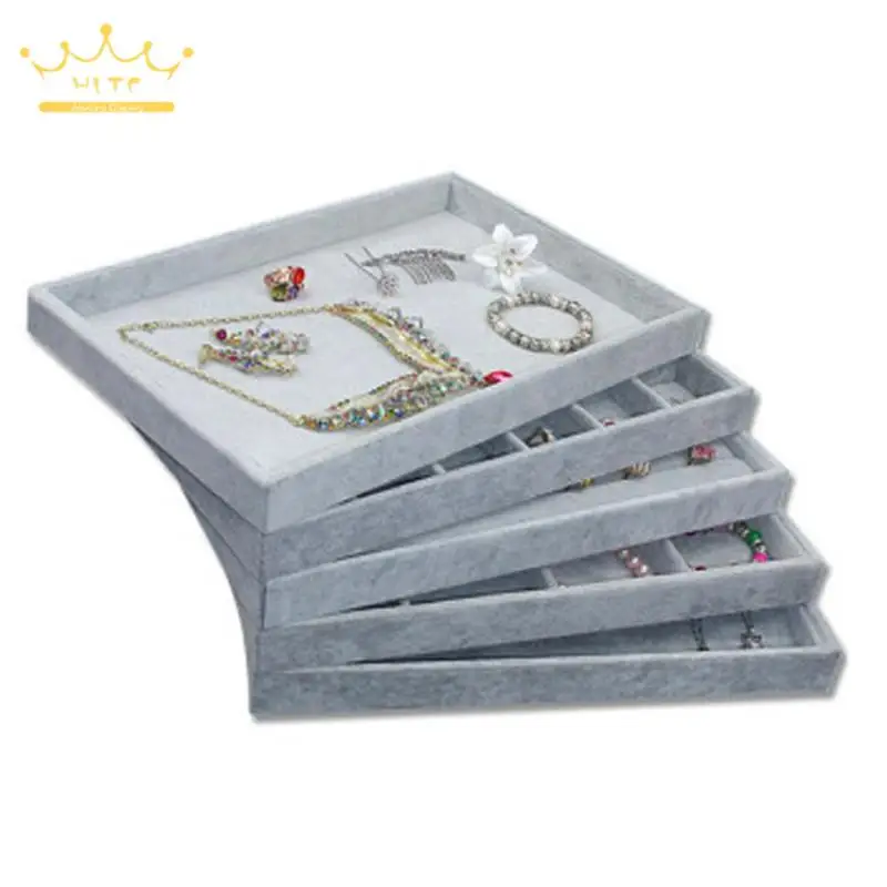 Jewelry Display Ice Velvet Tray Ring Display Watch Pillow Decoration Pendant Display Grid Plate Bracelet Watch Pallet
