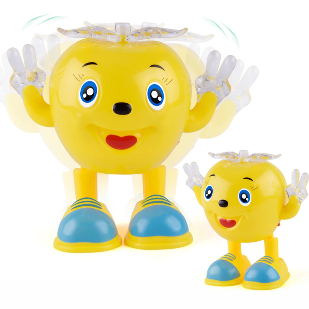 Cute Electric Dancing Apples Robot with LED Flashing Music Kids Interactive Toy