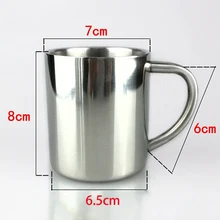 230 мл портативная кружка из нержавеющей стали с двойными стенками кружка для путешествий кофейная чашка серебряная