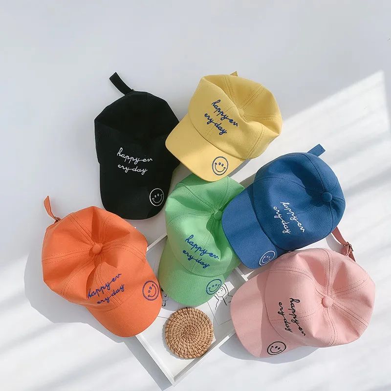 Boys Caps Letters Smiley Face Big Kids Hats Baby Children's Sun Visor