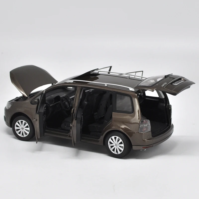 Авторизованный подлинный 1:18 игрушечный автомобиль из сплава VW NEW TOURAN коричневый/черный модель автомобиля на Рождество/подарок на день рождения, col