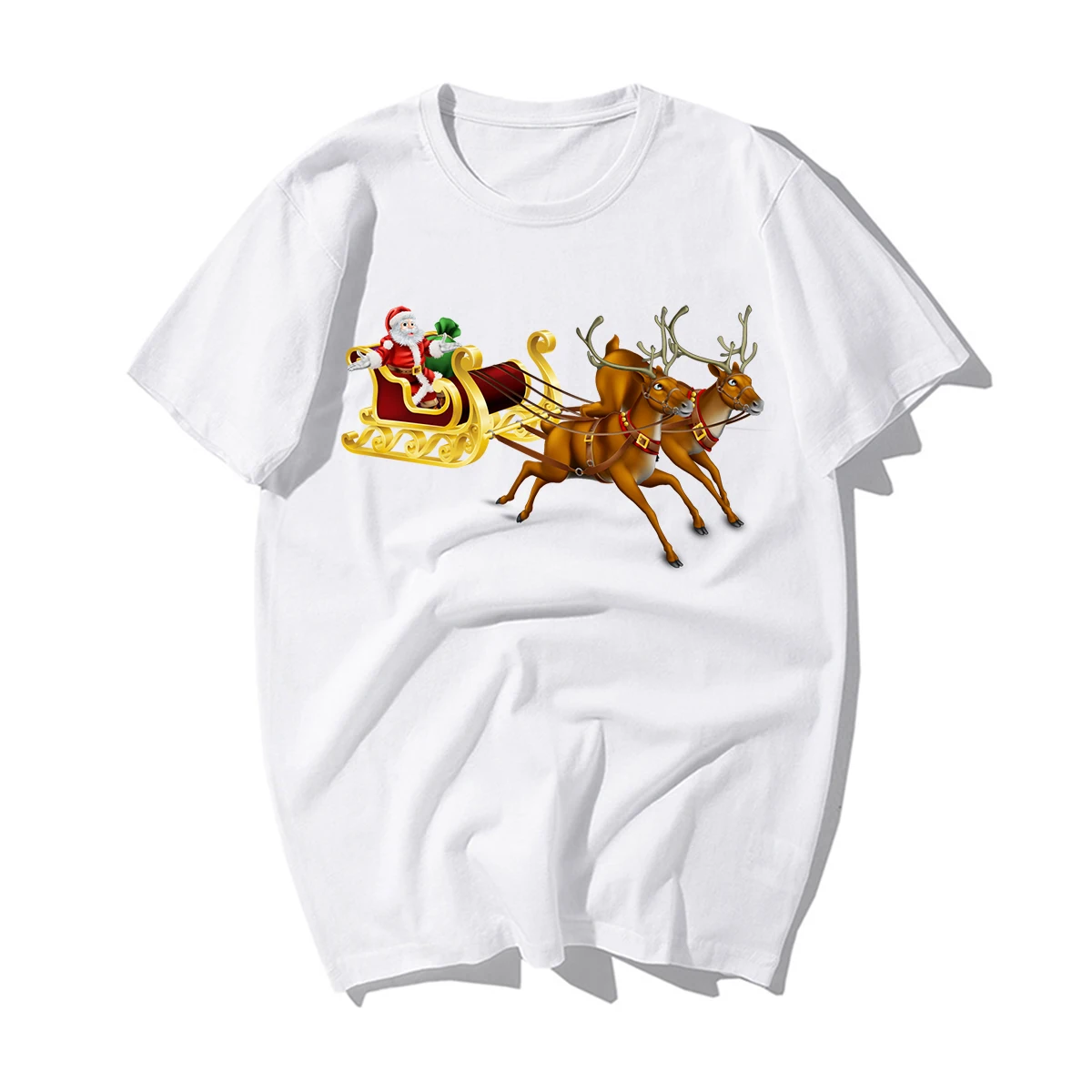 Забавные веселые футболки с рождественским узором, мужские Новые повседневные хлопковые футболки с оленями, Санта Клаусом, рождественской елкой, мужские рождественские подарки на год - Цвет: BZ256