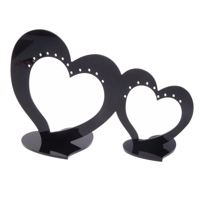 

19.5Cm Jewelry Display Rack Acrylic Heart Shape Earrings Organizer Holder Stand Storage