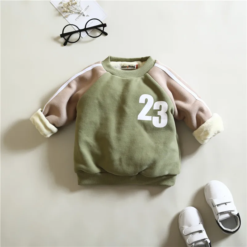 Boys T shirts Kids Sweatshirt Pattern Tops Autumn Winter Hoodie Baby Boy Clothes Children Hoodies thicken warm Boys Clothing