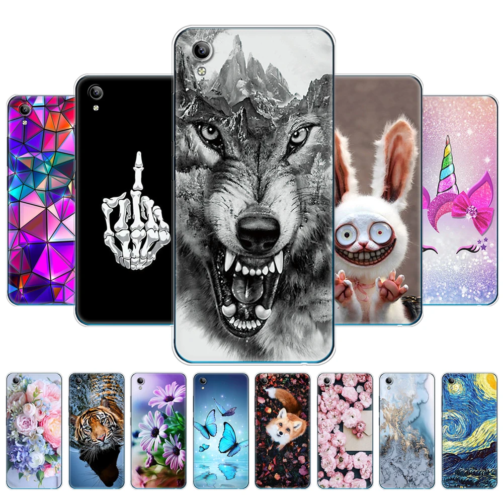 Capa para vivo y91c 6.22 polegadas casos toque macio tpu telefone protetor caso traseiro y91 c vivoy91c escudo abundante flor animal