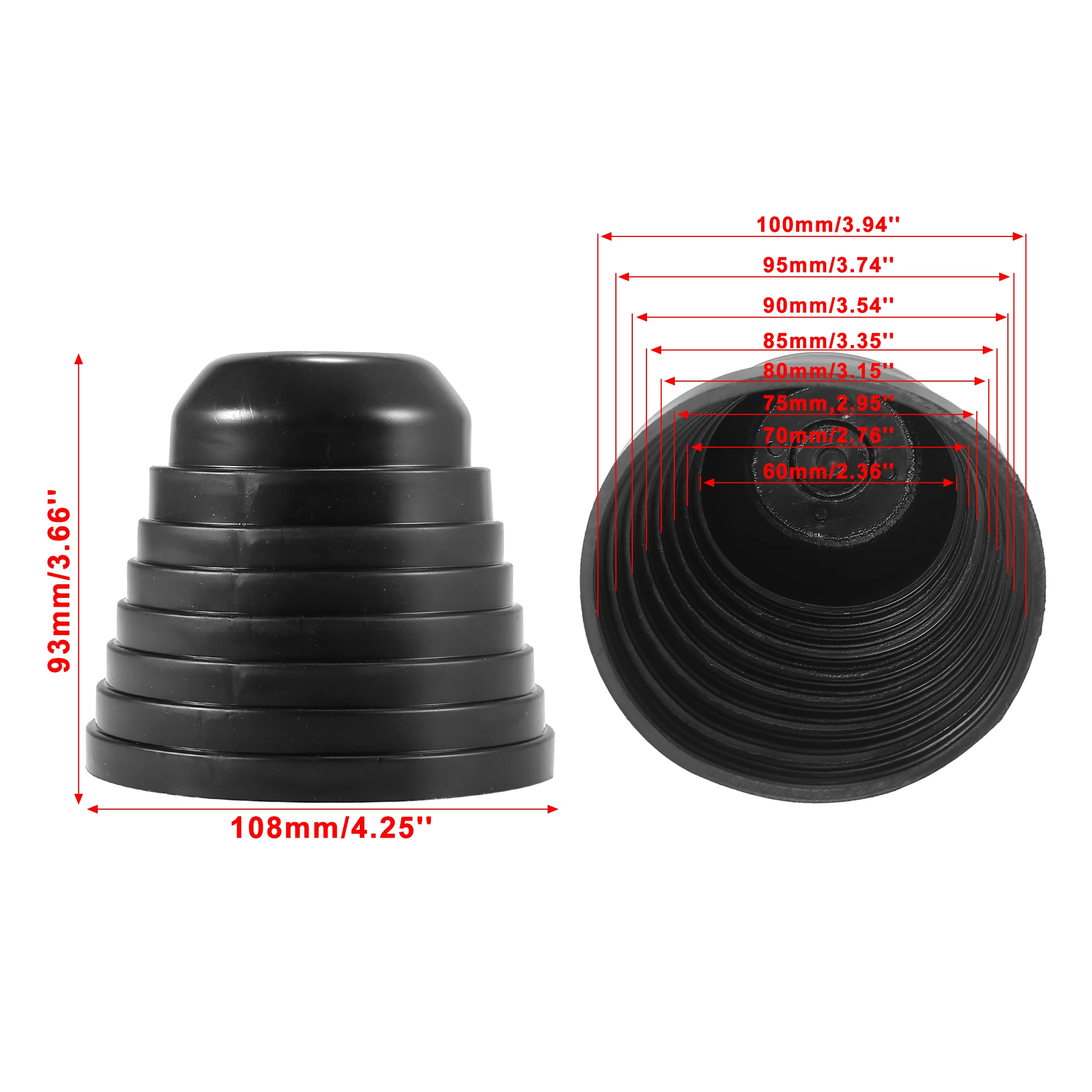 X AUTOHAUX 2pcs 60mm Car Rubber Housing Seal Caps Headlight Dust Cover Waterproof Dustproof Caps 