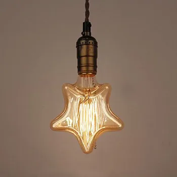 

220V E27 40W Incandescent Filament Light Retro Vintage Lamp Star/Heart Shape Bulb Tungsten lamp
