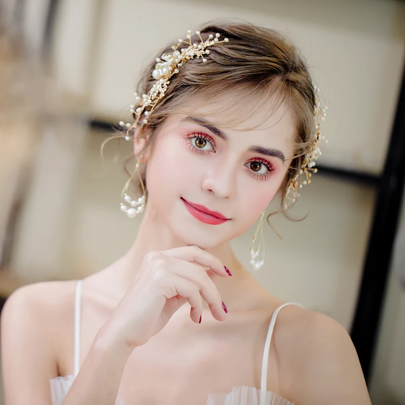 

Handmade Simulated Pearls Hair Combs Jewelry for Wedding Bridal Headdress Side Comb Accessories Fashion Korean Hairpins Gifts