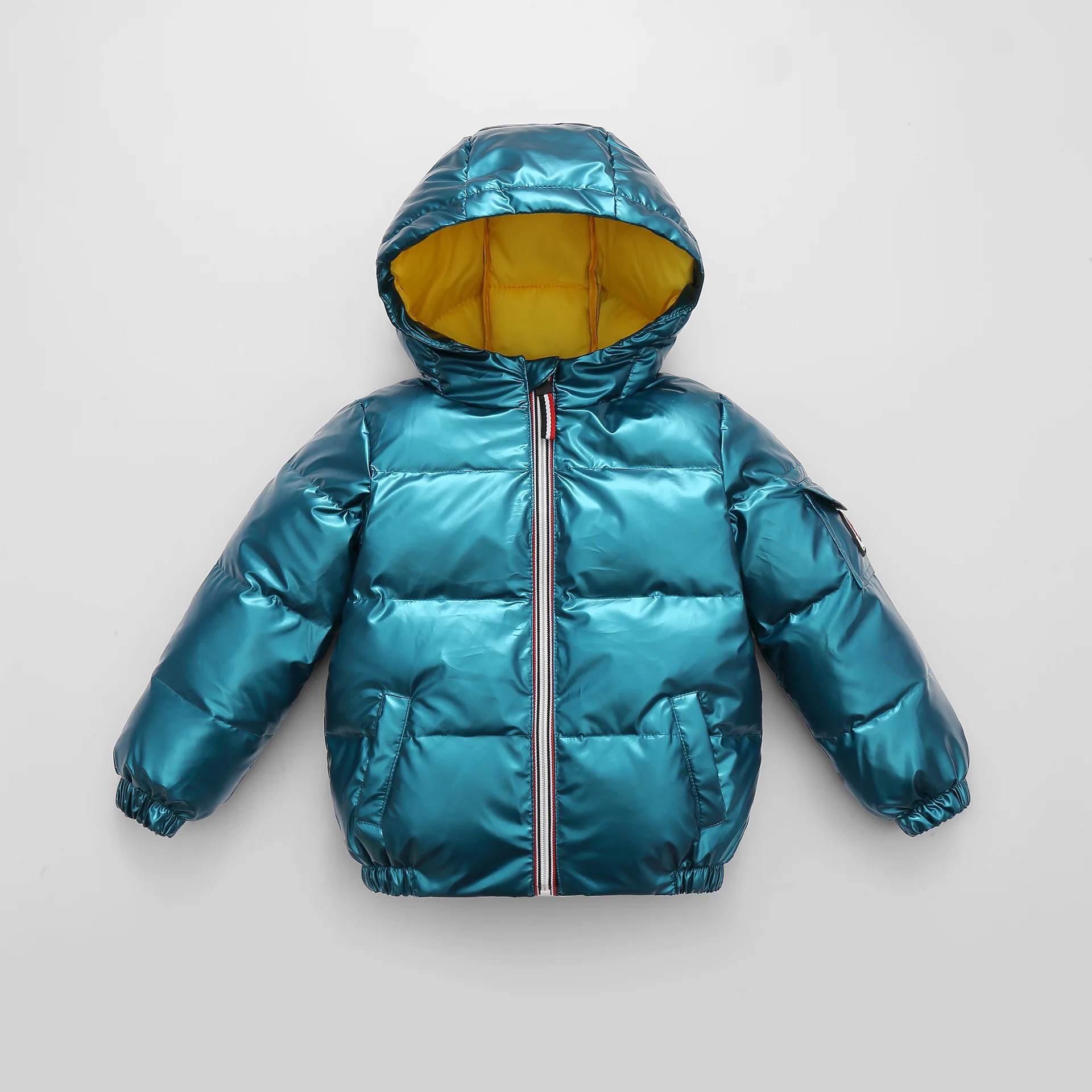 3-10 years old children's space down jacket winter new boys and girls shiny face baby thick coat hooded tide