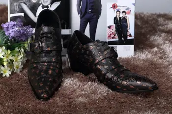 

Zapatos Hombre Mens Shoes Casual Genuine Leather Slip-on Pointed Toe British Style Loafers Full Grain Leather Cow Leather Rubber