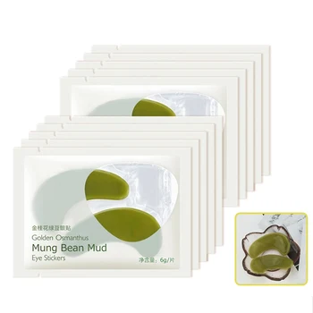 

1Pair Green Mung Bean Crystal Eye Mask Gel Sleep Masks Remover Panda Eye Anti Age Bag Wrinkles Eye Patches Eye Care
