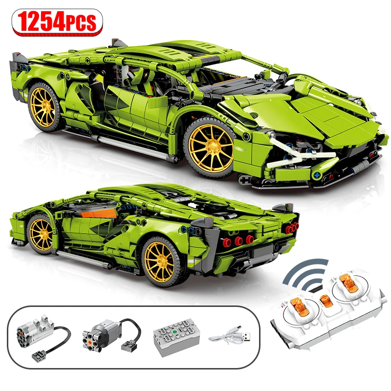 Суперспортивный автомобиль City MOC RC/не RC гоночный высокотехнологичный с