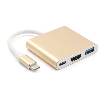 

USB3.1 Type-C to High Definition Multimedia Interface 4k 3 Ports Adapter HD Devices Cable Support Converter Compatible