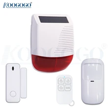 Sirène solaire sans fil 433MHz pour l'extérieur, système d'alarme WiFi anti cambriolage, stroboscope lumineux, étanche, pour la sécurité de la maison