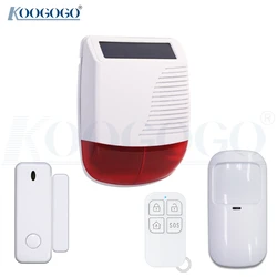 Sirène solaire sans fil 433MHz pour l'extérieur, système d'alarme WiFi anti cambriolage, stroboscope lumineux, étanche, pour la sécurité de la maison 