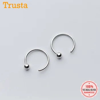 

Trusta 2018 New Women's Fashion 100% 925 Real Sterling Silver Fashion Tiny Cute Round Beads Stud Earrings Girls Kids Gift DS525