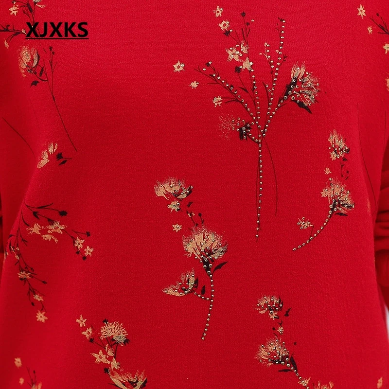 XJXKS осень пуловер Женский Теплый Плюс Размер Топы водолазка Femme зима над размером d трикотажный свитер для женщин свитер