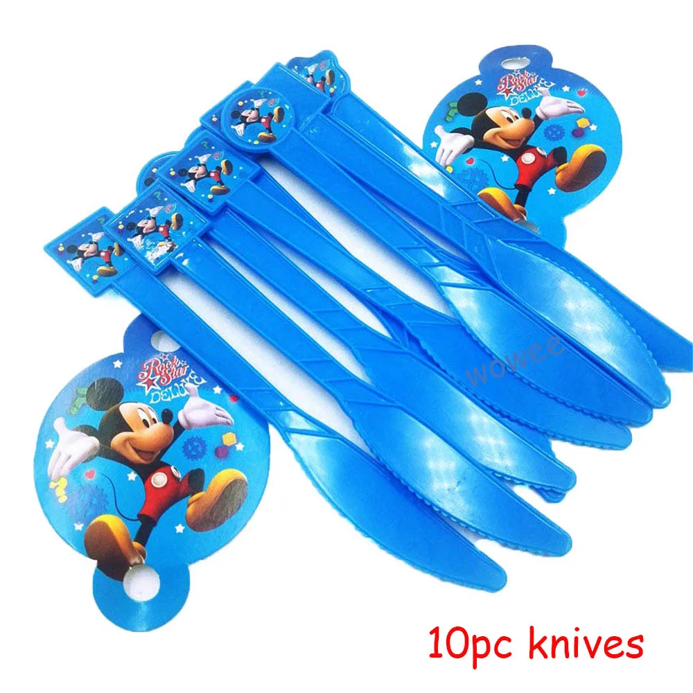10pc Knives 108 см* 180 см Микки Мышь вечерние скатерть Скатерти пользу, одежда на день рождения, фестиваль подкладкой детская верхняя одежда для мальчиков, вечерние поставки покрытие стола - Цвет: 10pc Knives